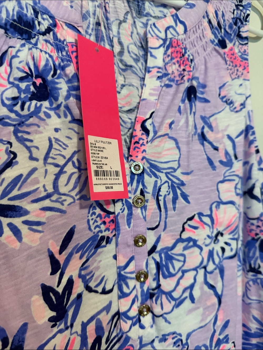 Lilly Pulitzer Lavender Pink Blue Floral Sleeveless Camisole - Picture 2 of 3